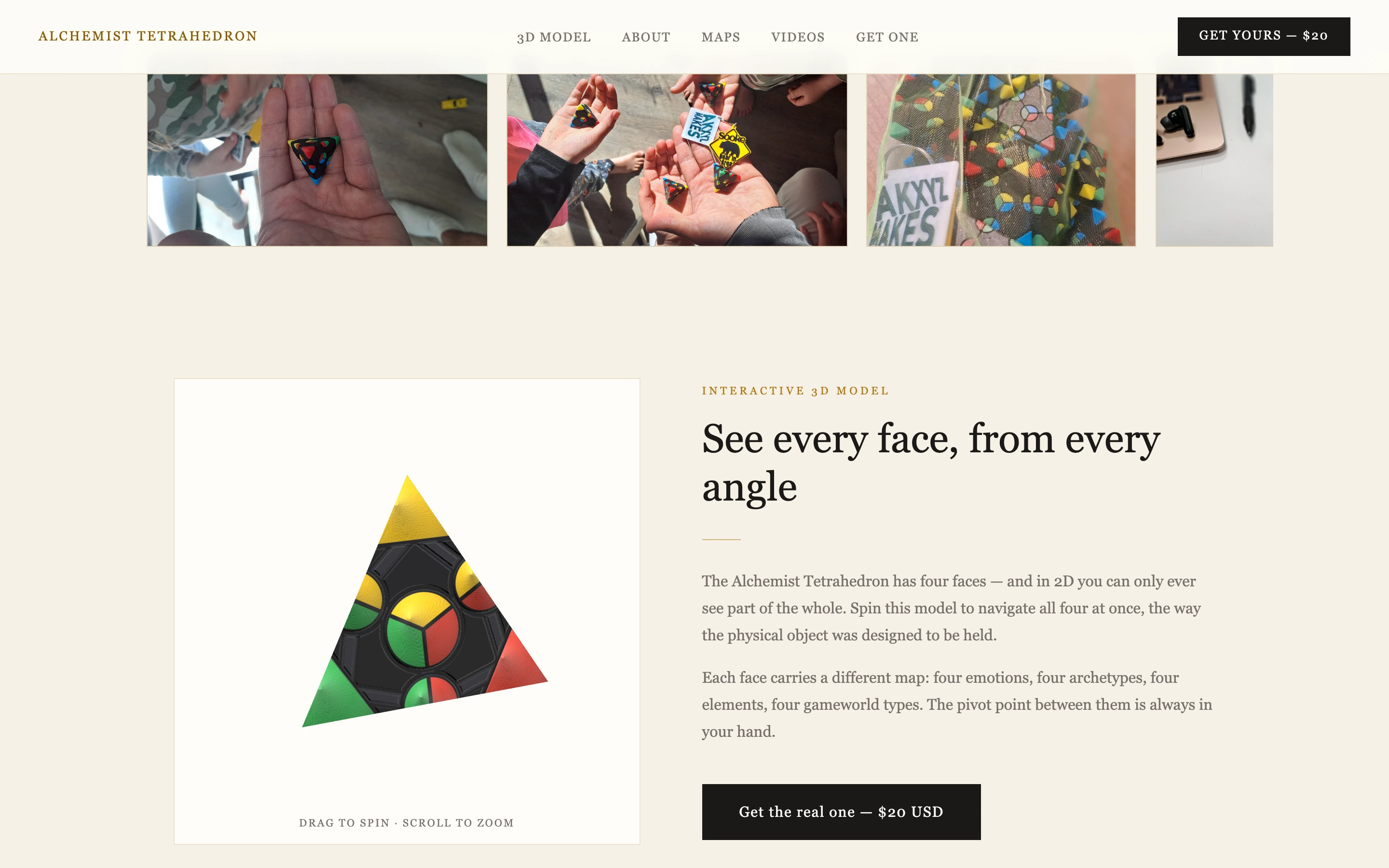 Interactive 3D model of the tetrahedron