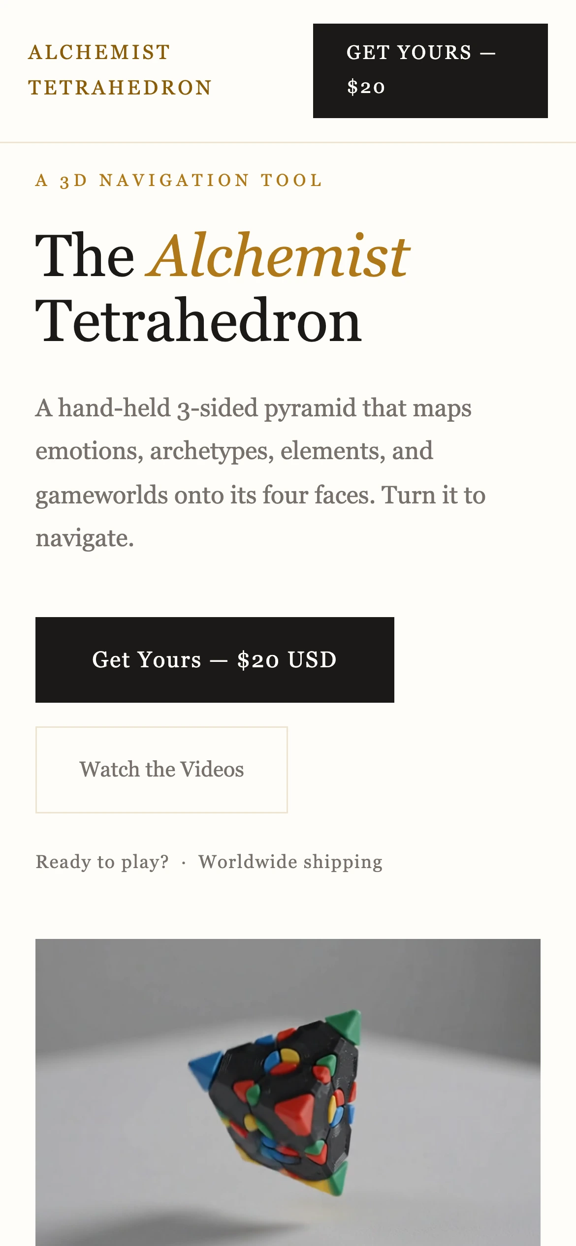 Alchemist Tetrahedron on mobile