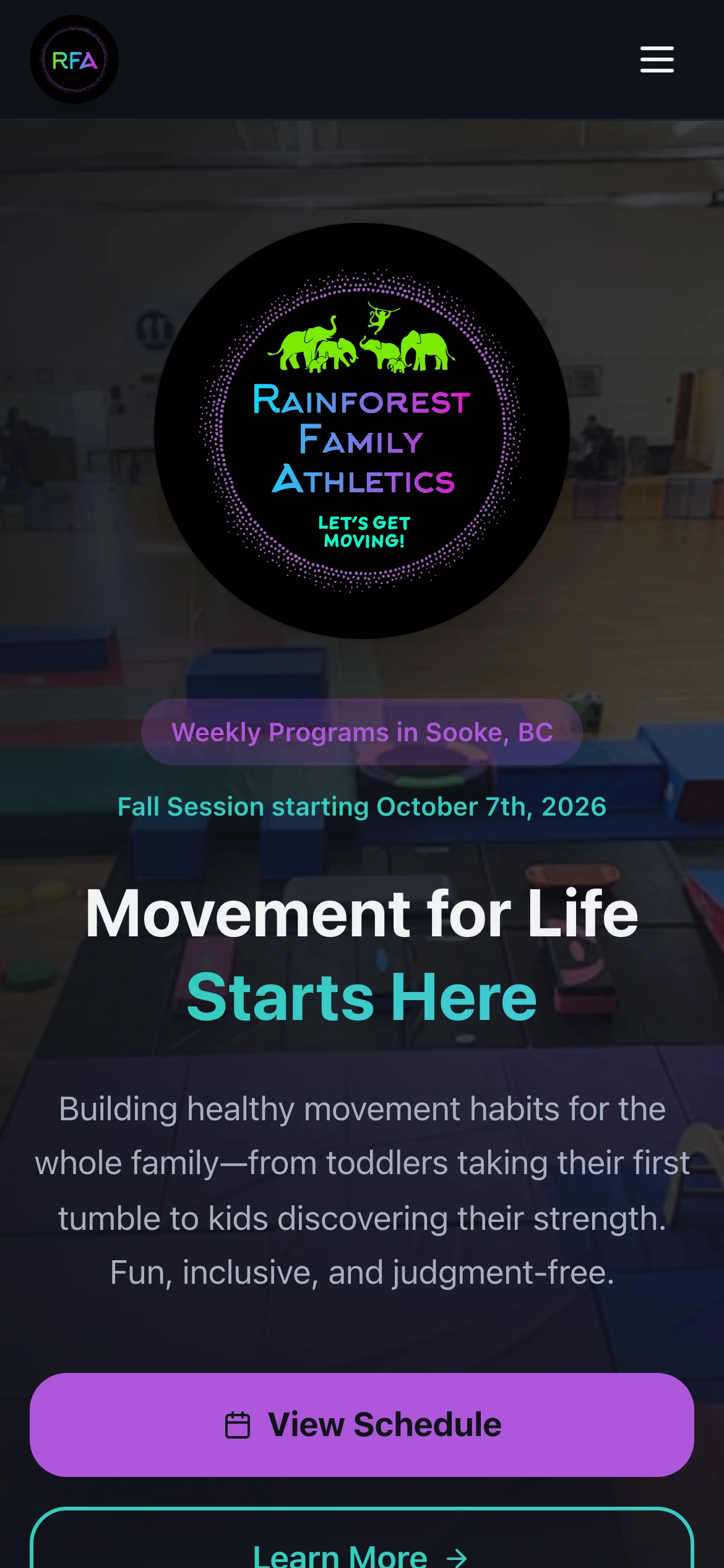 Rainforest Family Athletics on mobile